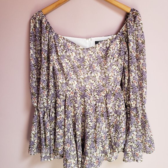 MISSGUIDED PETITE Size Zero Women's Lilac Boho Top - NWT - Picture 7 of 7